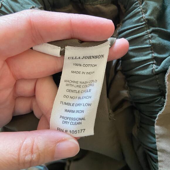 Ulla Johnson Size 8 Fatigue Green Willett Cotton Poplin Utility Cargo Pants - Picture 11 of 15